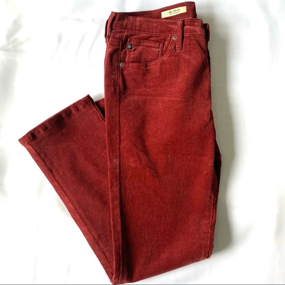 Adriano Goldschmied Ag 'The Stevie' Slim Straight Corduroy Pants in Rust size 29 - Picture 4 of 12